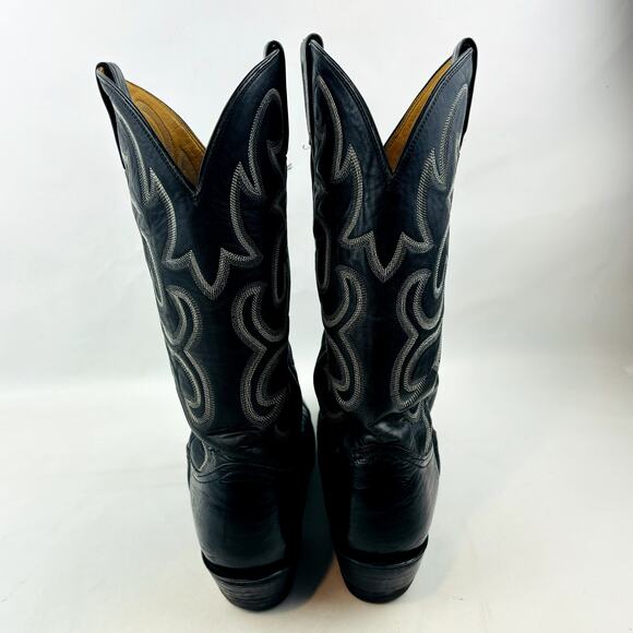 Nocona Black Oily Toro Cowboy Boot Mens 9.5 B Leather Pull On Western 1670130603 main image 14